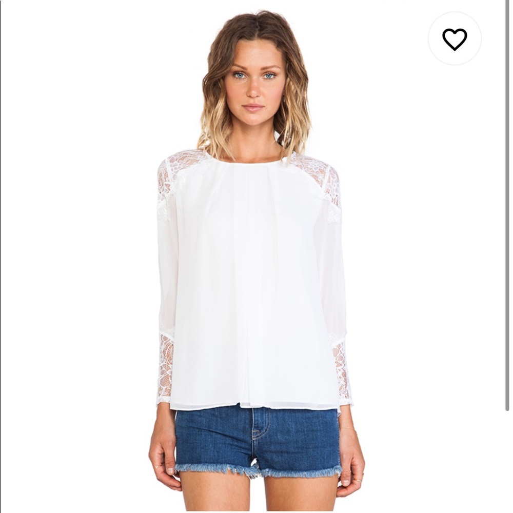 Alice + Olivia - Danyelle Lace Shoulder Blouse